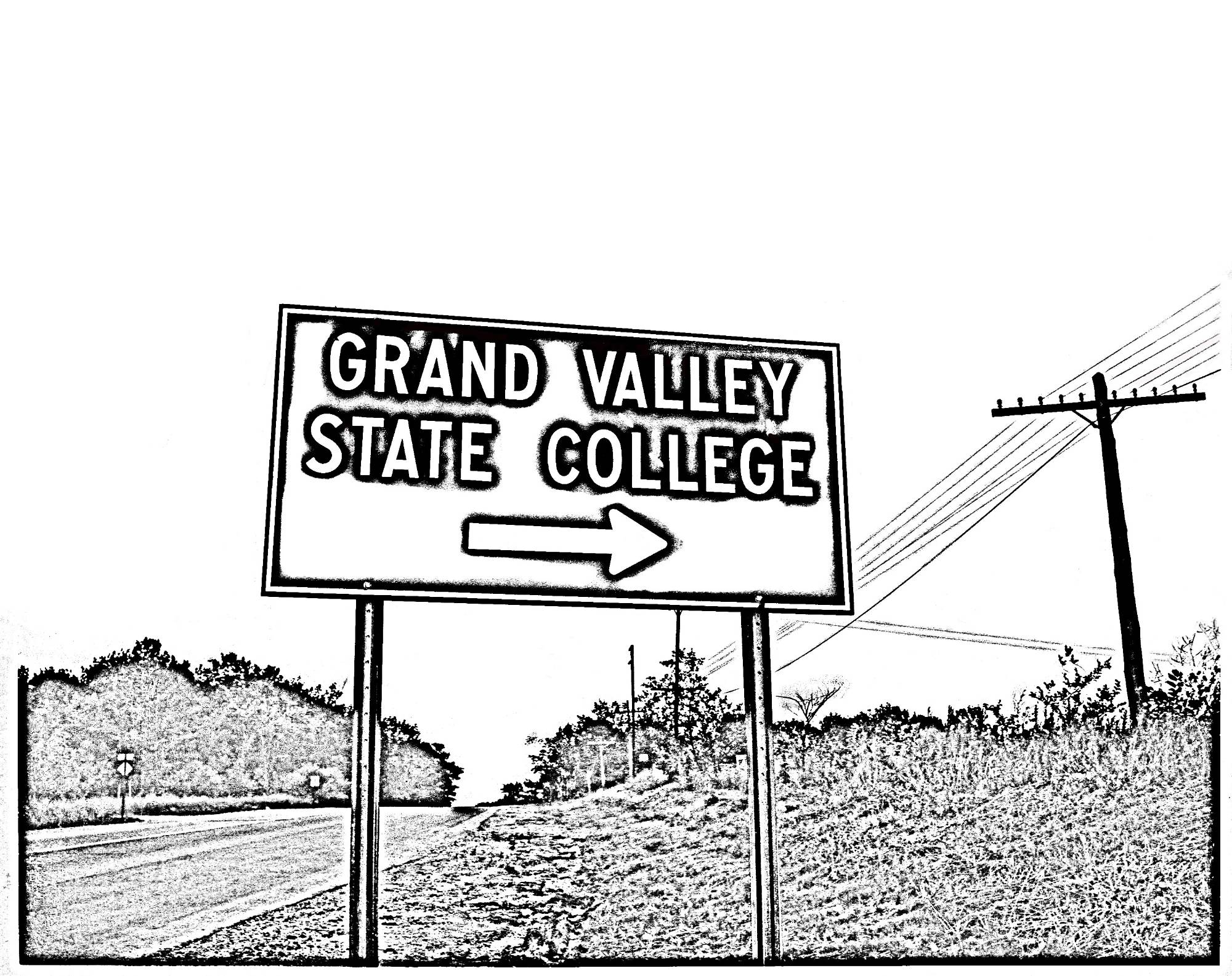 Grand Valley State College sign coloring page